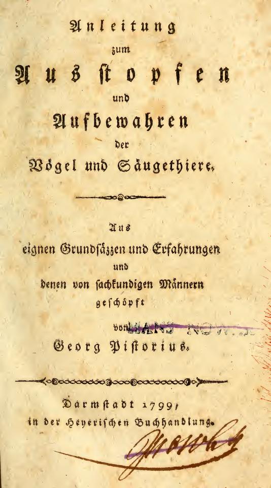 Cover of Anleitung zum Ausstopfen und Aufbewahren der Vögel und Säugethiere