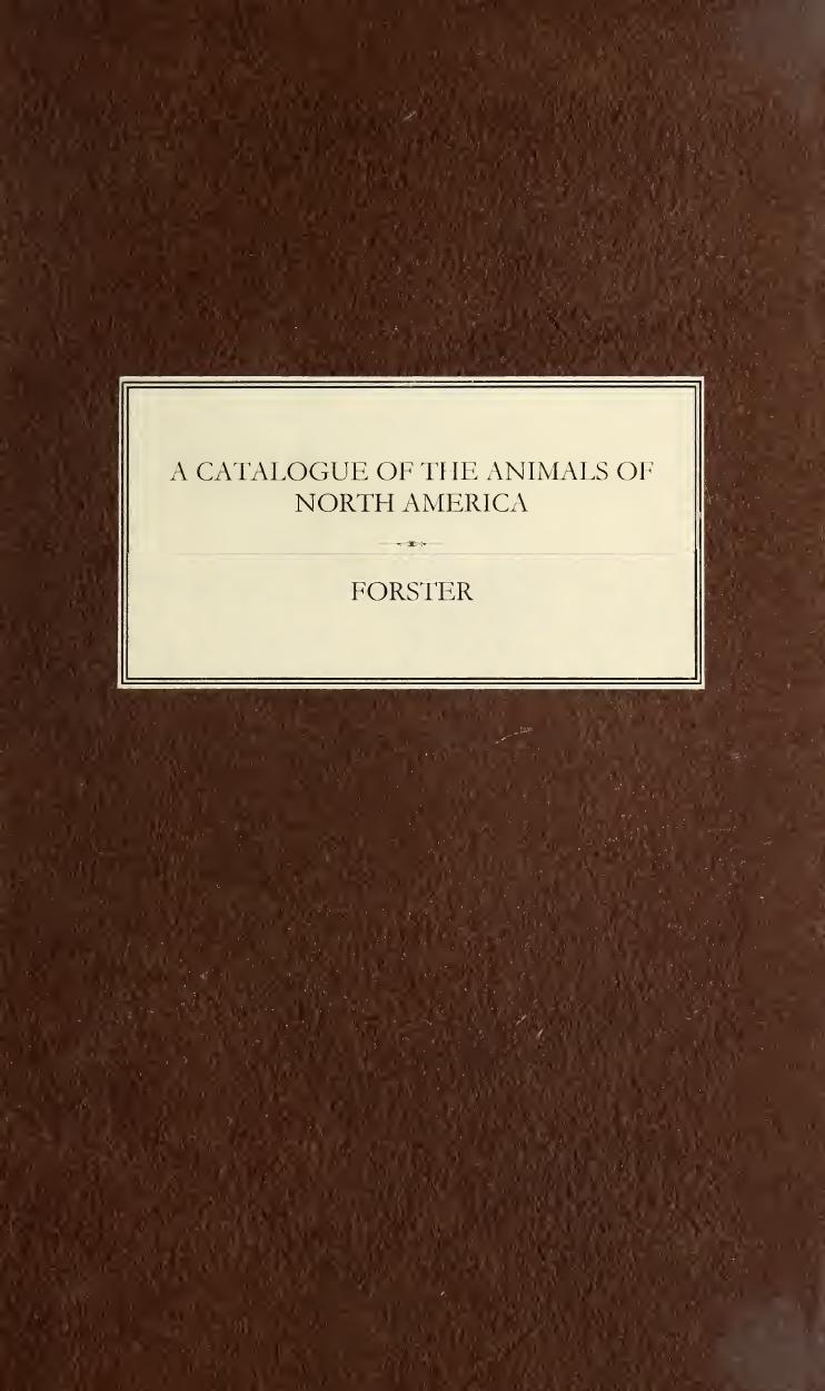 Cover of A catalogue of the animals of North America, short directions for collecting, preserving